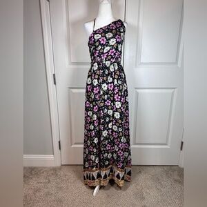 Lulus Floral Maxi Dress Open Back Boho Resort Vacation Wedding Guest NWT M